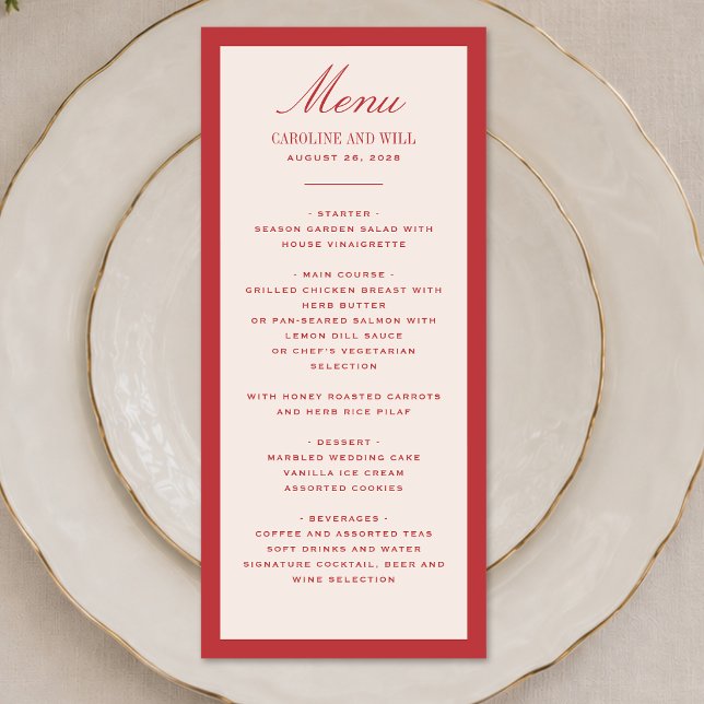 Menu Cérémonie de mariage ou réception classique élégan (Créateur téléchargé)