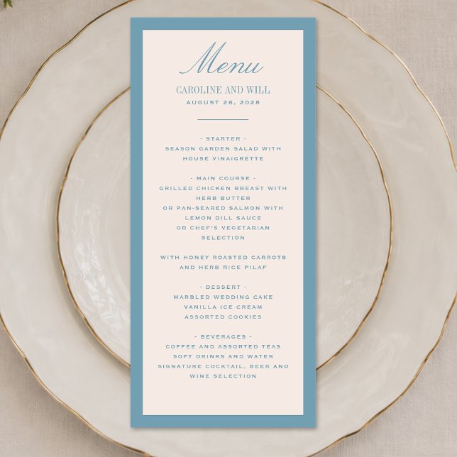 Menu Cérémonie de mariage ou réception classique élégan (Créateur téléchargé)