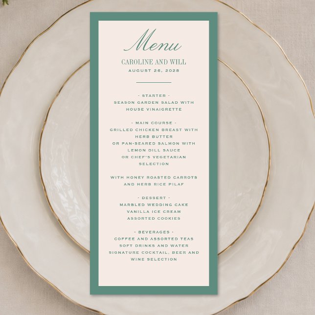 Menu Cérémonie de mariage ou réception classique élégan (Créateur téléchargé)