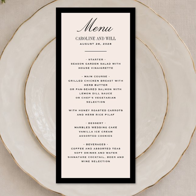 Menu Cérémonie de mariage ou réception classique élégan (Créateur téléchargé)
