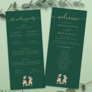 Menu Cérémonie de mariage sur le thème des dinosaures P