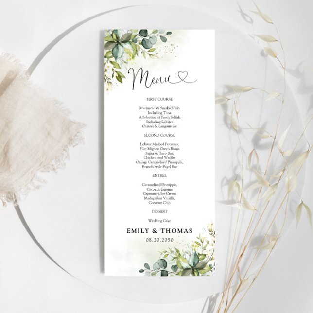 Menu Cérémonie Mariage de verdure (Créateur téléchargé)