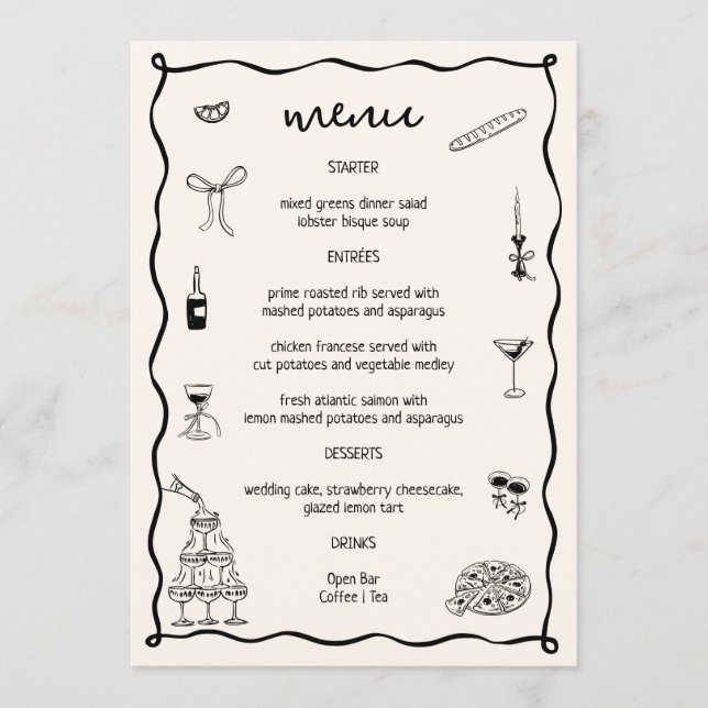 Menu C'est Amore Fête des mariées (Devant)