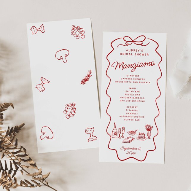 Menu C'est l'Amore Cadre à dessin rouge Shower de maria (Créateur téléchargé)