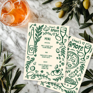 Menu C'est l'amour de la nourriture italienne Amore Fan