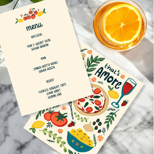 Menu C'est l'amour de la nourriture italienne Amore Fan