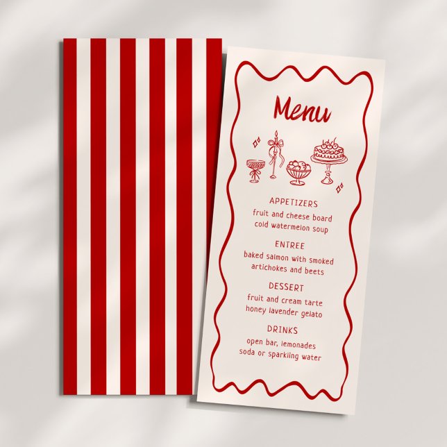 Menu C'est l'Amour ! Mariage Italien Rouge (Créateur téléchargé)