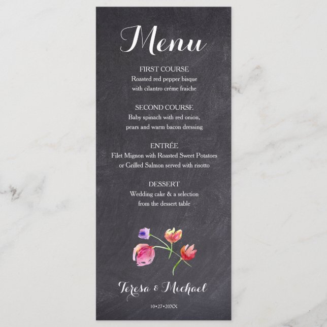 Menu Chalkboard Watercolour (Devant)