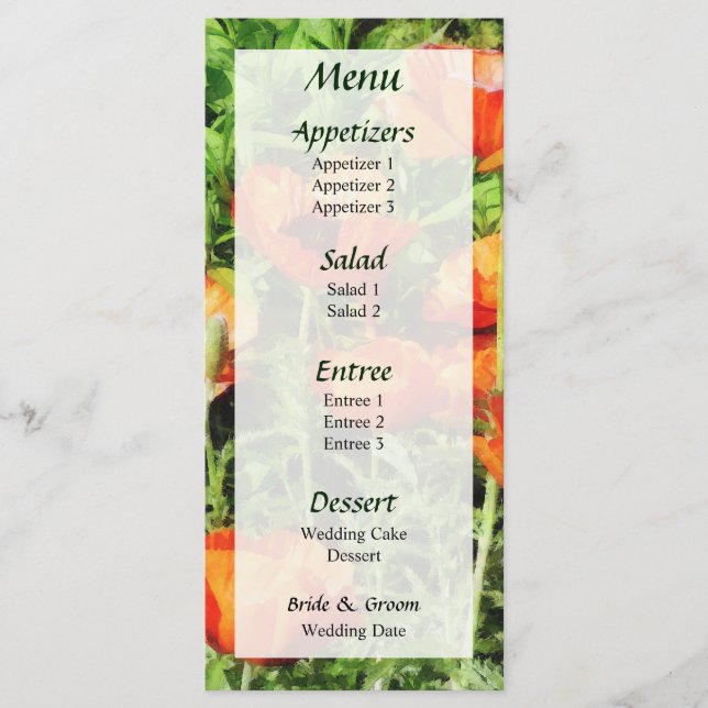 Menu Champ de Red Poppies Menu... (Devant)