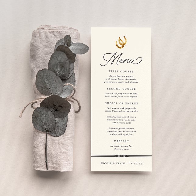 Menu Chanceux en amour | Mariage rustique aux fers à ch (Créateur téléchargé)