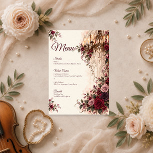 Menu Chandelier de mariage gothique élégant