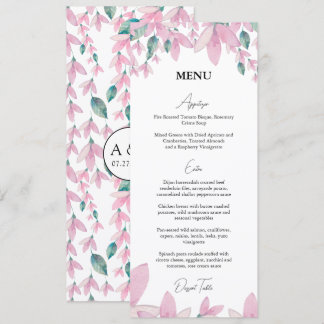 Menu Charmant Fleurs de Glycine Rose
