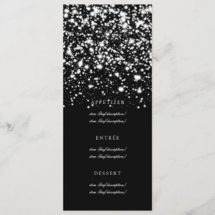 Menu Charme de minuit de mariage d'argent élégant de