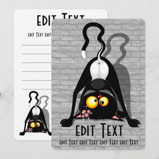 Menu Chat à l'envers Personnage de dessin animé drôle (Devant / Derrière)