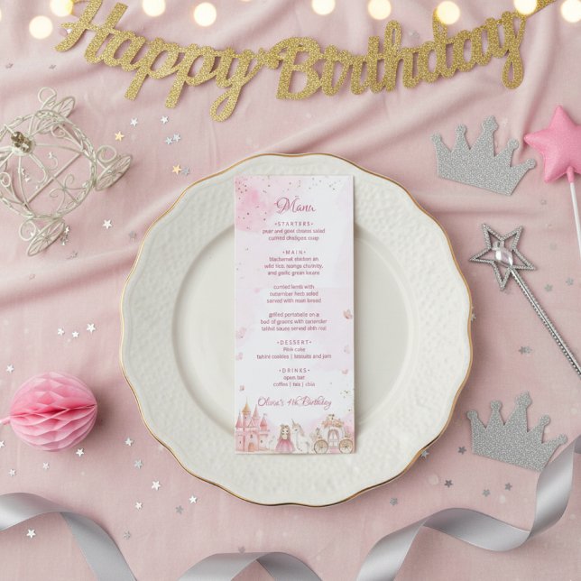 Menu Château de la Princesse Royale Rose Licorne 4e Ann (Créateur téléchargé)