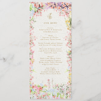 Menu château français floral mariage de printemps