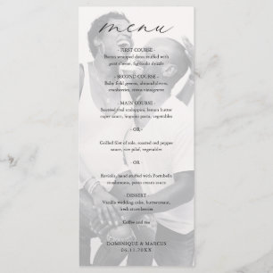 Menu Chic Calligraphie Simple Elégant Mariage photo