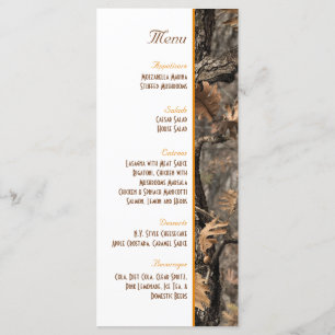 Menu chic de mariage de Camo du chasseur