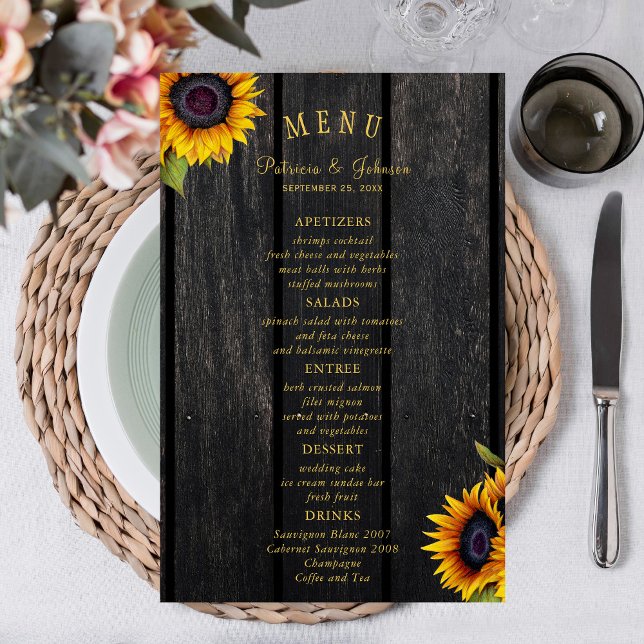 Menu chic mariage rustique soleil budget (Créateur téléchargé)