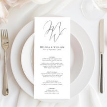 Chic Monogramme Initiales Mariage noir blanc