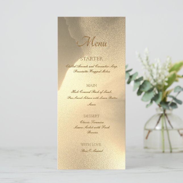 Menu Chic Plat Encre Alcoolique Or (Debout devant)