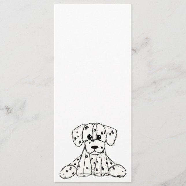 Menu Chien en dalmate dessin simple noir (Devant)