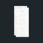 Menu Chinoiserie beige Mariage floral<br><div class="desc">Vintage Regency Era Beige Chinoiserie Garden Floral,  menu mariage. Caractéristiques,  élégant style Chinoiserie jardin à motif floral et cadre de bordure avant.</div>