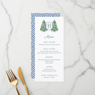 Menu Chinoiserie Chic Monogramme Hiver Baptême Party Ho