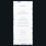 Menu Chinoiserie Floral Wedding<br><div class="desc">Vintage Regency Blue Chinoiserie Garden Floral,  wedding menu. Features,  elegant Chinoiserie Style garden floral pattern backing and front border frame.</div>