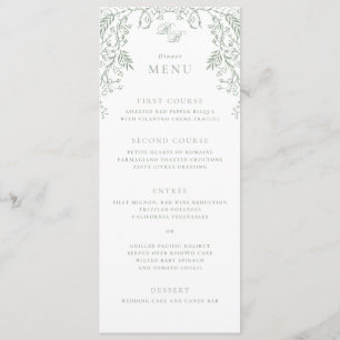 Menu Chinoiserie romantique Sage Vert Mariage
