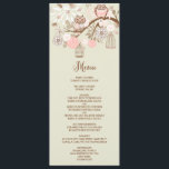 Menu Chouette dont vous avez besoin est Love Pink Owls<br><div class="desc">Carte de menu amusante et fantaisiste avec des hiboux roses et bruns,  des fleurs et des oiseaux. Il s'agit d'une partie d'une suite mariage. Des éléments correspondants et d'autres couleurs sont disponibles.</div>