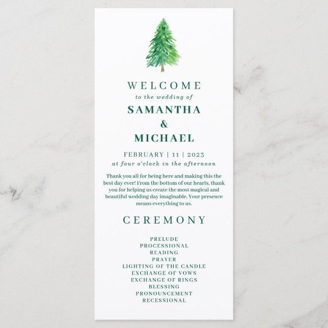 Menu Christmas Tree | Elegant Wedding Holiday Ceremony (Devant)