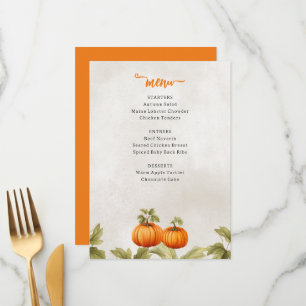 Menu Chute Burnt Orange Citrouille Patch Anniversaire