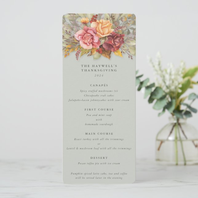 Menu Chute Florale Thanksgiving Appartement 4 Parcours (Debout devant)