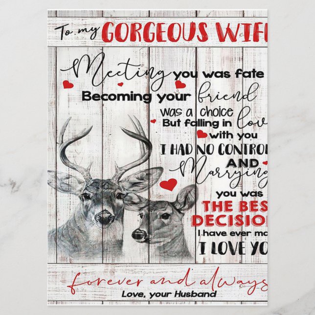 Menu Citation d'amour pour l'anniversaire de mariage de (Devant)