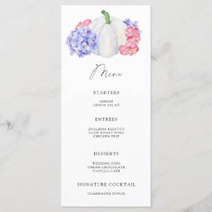 Menu citrouille blanche aquarelle