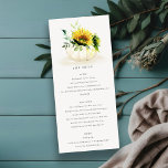 Menu Citrouille de tournesol jaune rustique Mariage de<br><div class="desc">Pour toute autre personnalisation ou tout autre élément correspondant,  n'hésitez pas à me contacter à l'adresse yellowfebstudio@gmail.com</div>