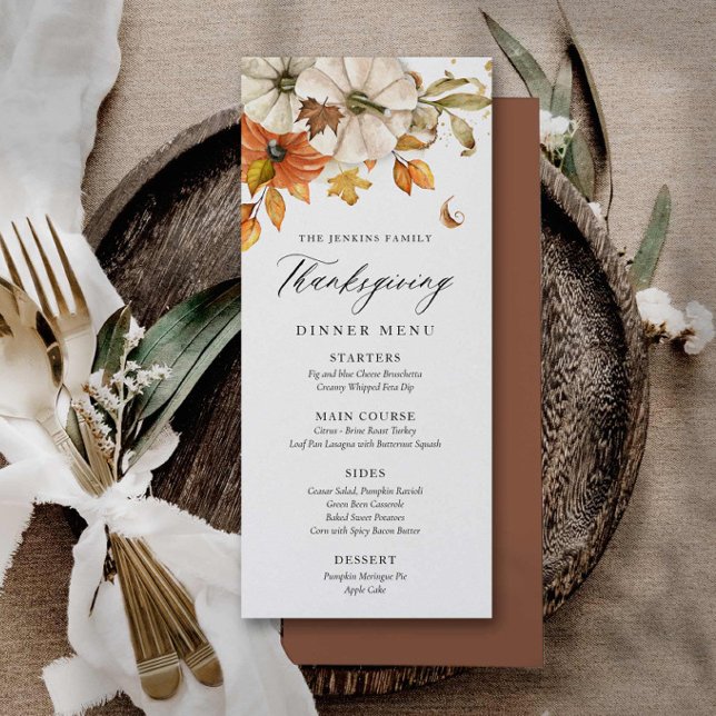 Menu citrouille Élégant Thanksgiving (Créateur téléchargé)