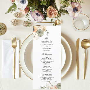 Menu Citrouilles et fleurs d'aquarelle modernes