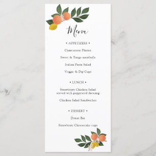 Menu Citrus principal Squeeze Citrons et Oranges Douche