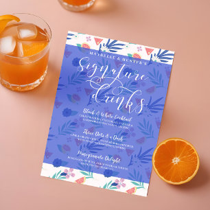 Menu Citrus Tropical Fruit Signature Cocktail Boissons