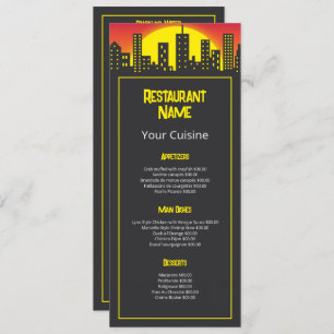 Menu City Sunrise, Restaurant Slimline