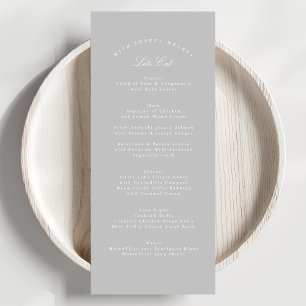 Menu Clair gris classique calligraphie Mariage officiel