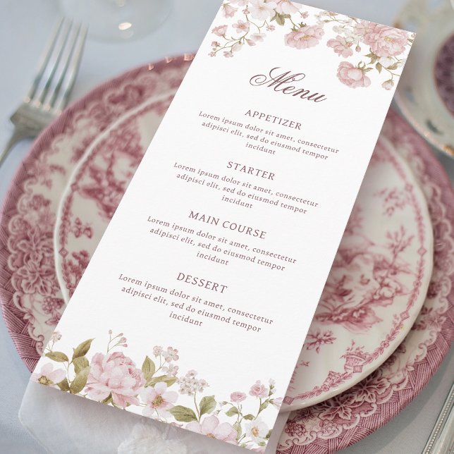 Menu Classique Fleurs Blush (Créateur téléchargé)