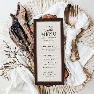 Menu Classique Luxe Mariage avec une bordure neutre m
