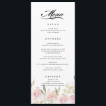 Menu classique Mariage rose<br><div class="desc">Conçu pour s'adapter à notre collection de mariage couleur pastel Classic Rose Floral,  ce design à deux côtés présente un cadre floral et vos éléments de menu mariages. Personnalisez avec vos propres choix de repas et de couleurs.</div>