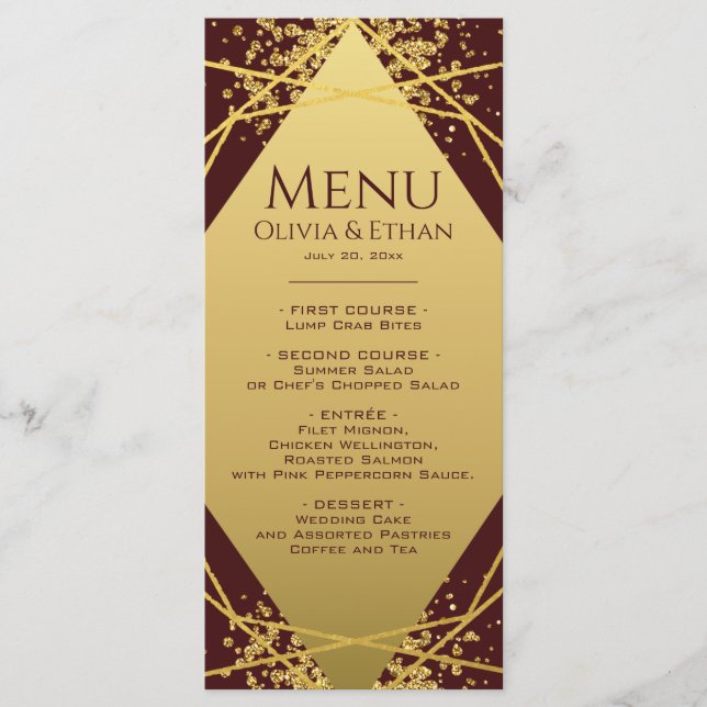 Menu Clasy Gold Géométrique sur Bourgogne (Devant)