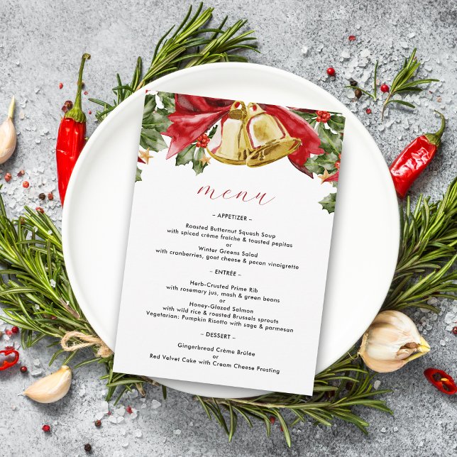 Menu Cloches dorées festives Dîner de Noël en soirée (Créateur téléchargé)