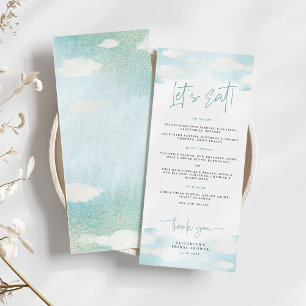 Menu Cloud 9 Fête des mariées de rêve bleu et blanc