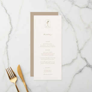 Menu Coastal Chic Beige Mariage contemporain